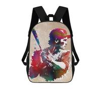 sinyumoney 3D Printed 17inch School Bag Baseball Player Sport Kid's Backpack Bookbag Cute Rucksacks Fashion Casual Schoolbag for Kids for Girl Boy