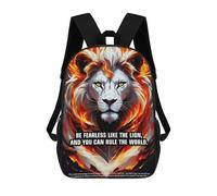 sinyumoney 3D Printed 17inch School Bag Be Fearless Like The Lion Kid's Backpack Bookbag Cute Rucksacks Fashion Casual Schoolbag for Kids for Girl Boy