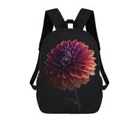 sinyumoney 3D Printed 17inch School Bag Blooming Dahlia Flower Kid's Backpack Bookbag Cute Rucksacks Fashion Casual Schoolbag for Kids for Girl Boy