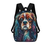 sinyumoney 3D Printed 17inch School Bag Cavalier King Charles Span Kid's Backpack Bookbag Cute Rucksacks Fashion Casual Schoolbag for Kids for Girl Boy