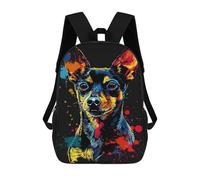 sinyumoney 3D Printed 17inch School Bag Colorful Chihuahua Art Print-4 Kid's Backpack Bookbag Cute Rucksacks Fashion Casual Schoolbag for Kids for Girl Boy