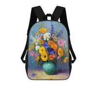 sinyumoney 3D Printed 17inch School Bag Colorful Flower Bouquet Painting Kid's Backpack Bookbag Cute Rucksacks Fashion Casual Schoolbag for Kids for Girl Boy