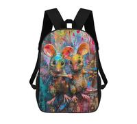 sinyumoney 3D Printed 17inch School Bag Colorful Mouse Art Print-3 Kid's Backpack Bookbag Cute Rucksacks Fashion Casual Schoolbag for Kids for Girl Boy