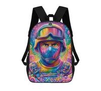 sinyumoney 3D Printed 17inch School Bag Colorful Soldier Artwork Kid's Backpack Bookbag Cute Rucksacks Fashion Casual Schoolbag for Kids for Girl Boy