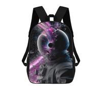 sinyumoney 3D Printed 17inch School Bag Cosmic Astronaut Helmet-4 Kid's Backpack Bookbag Cute Rucksacks Fashion Casual Schoolbag for Kids for Girl Boy