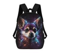 sinyumoney 3D Printed 17inch School Bag Cosmic Chihuahua Portrait-7 Kid's Backpack Bookbag Cute Rucksacks Fashion Casual Schoolbag for Kids for Girl Boy