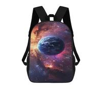 sinyumoney 3D Printed 17inch School Bag Cosmic Earth Wallpaper-1 Kid's Backpack Bookbag Cute Rucksacks Fashion Casual Schoolbag for Kids for Girl Boy