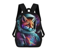 sinyumoney 3D Printed 17inch School Bag Cosmic Fox Astronaut Art Print-6 Kid's Backpack Bookbag Cute Rucksacks Fashion Casual Schoolbag for Kids for Girl Boy