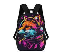 sinyumoney 3D Printed 17inch School Bag Cosmic Fox Astronaut Kid's Backpack Bookbag Cute Rucksacks Fashion Casual Schoolbag for Kids for Girl Boy