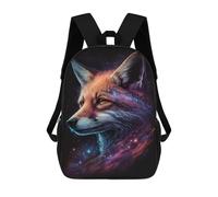sinyumoney 3D Printed 17inch School Bag Cosmic Fox Portrait Print-1 Kid's Backpack Bookbag Cute Rucksacks Fashion Casual Schoolbag for Kids for Girl Boy