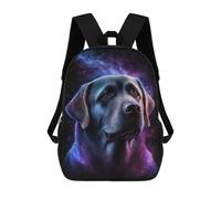 sinyumoney 3D Printed 17inch School Bag Cosmic Labrador Portrait-5 Kid's Backpack Bookbag Cute Rucksacks Fashion Casual Schoolbag for Kids for Girl Boy