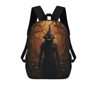 sinyumoney 3D Printed 17inch School Bag Cursed Pumpkin King Kid's Backpack Bookbag Cute Rucksacks Fashion Casual Schoolbag for Kids for Girl Boy