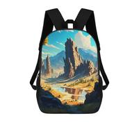 sinyumoney 3D Printed 17inch School Bag Desert River Kid's Backpack Bookbag Cute Rucksacks Fashion Casual Schoolbag for Kids for Girl Boy