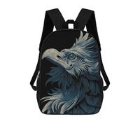 sinyumoney 3D Printed 17inch School Bag Detailed Eagle Illustration on Black Background Kid's Backpack Bookbag Cute Rucksacks Fashion Casual Schoolbag for Kids for Girl Boy