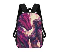 sinyumoney 3D Printed 17inch School Bag Dragon Kiss Fantasy Artwork Kid's Backpack Bookbag Cute Rucksacks Fashion Casual Schoolbag for Kids for Girl Boy