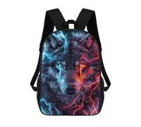 sinyumoney 3D Printed 17inch School Bag Electric Wolf Eyes Art Print Kid's Backpack Bookbag Cute Rucksacks Fashion Casual Schoolbag for Kids for Girl Boy