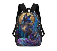 sinyumoney 3D Printed 17inch School Bag Enchanted Fox Art Print Kid's Backpack Bookbag Cute Rucksacks Fashion Casual Schoolbag for Kids for Girl Boy