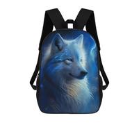 sinyumoney 3D Printed 17inch School Bag Enchanted Wolf Spirit Art Print Kid's Backpack Bookbag Cute Rucksacks Fashion Casual Schoolbag for Kids for Girl Boy