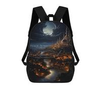 sinyumoney 3D Printed 17inch School Bag Epic Palace at Night Kid's Backpack Bookbag Cute Rucksacks Fashion Casual Schoolbag for Kids for Girl Boy