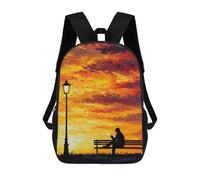 sinyumoney 3D Printed 17inch School Bag Evening Reading Escape Kid's Backpack Bookbag Cute Rucksacks Fashion Casual Schoolbag for Kids for Girl Boy