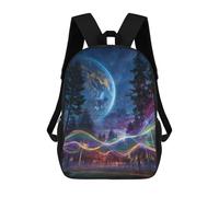 sinyumoney 3D Printed 17inch School Bag Fantasy Forest with Rainbow Lights Kid's Backpack Bookbag Cute Rucksacks Fashion Casual Schoolbag for Kids for Girl Boy