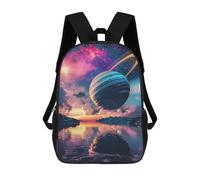 sinyumoney 3D Printed 17inch School Bag Fantasy Galaxy Reflections -3 Kid's Backpack Bookbag Cute Rucksacks Fashion Casual Schoolbag for Kids for Girl Boy