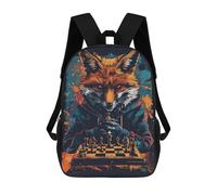 sinyumoney 3D Printed 17inch School Bag Fox Master Chess Strategy Kid's Backpack Bookbag Cute Rucksacks Fashion Casual Schoolbag for Kids for Girl Boy