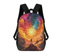 sinyumoney 3D Printed 17inch School Bag Galactic Awakening Kid's Backpack Bookbag Cute Rucksacks Fashion Casual Schoolbag for Kids for Girl Boy