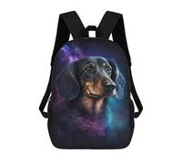 sinyumoney 3D Printed 17inch School Bag Galactic Dachshund Portrait -13 Kid's Backpack Bookbag Cute Rucksacks Fashion Casual Schoolbag for Kids for Girl Boy
