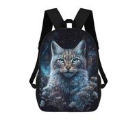 sinyumoney 3D Printed 17inch School Bag Galactic Feline Fantasy Kid's Backpack Bookbag Cute Rucksacks Fashion Casual Schoolbag for Kids for Girl Boy