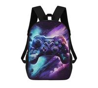 sinyumoney 3D Printed 17inch School Bag Galactic Gaming Controller Art Kid's Backpack Bookbag Cute Rucksacks Fashion Casual Schoolbag for Kids for Girl Boy