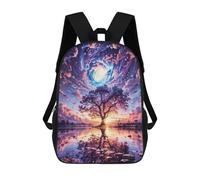 sinyumoney 3D Printed 17inch School Bag Galactic Glade Reflections Kid's Backpack Bookbag Cute Rucksacks Fashion Casual Schoolbag for Kids for Girl Boy
