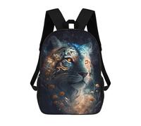 sinyumoney 3D Printed 17inch School Bag Galactic Tiger Portrait Kid's Backpack Bookbag Cute Rucksacks Fashion Casual Schoolbag for Kids for Girl Boy