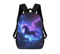sinyumoney 3D Printed 17inch School Bag Galactic Unicorn Art Print Kid's Backpack Bookbag Cute Rucksacks Fashion Casual Schoolbag for Kids for Girl Boy