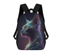 sinyumoney 3D Printed 17inch School Bag Galaxy Siam Cat Kid's Backpack Bookbag Cute Rucksacks Fashion Casual Schoolbag for Kids for Girl Boy