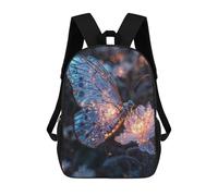 sinyumoney 3D Printed 17inch School Bag Glowing Butterfly on Flower Kid's Backpack Bookbag Cute Rucksacks Fashion Casual Schoolbag for Kids for Girl Boy