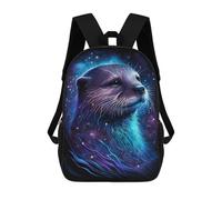 sinyumoney 3D Printed 17inch School Bag Glowing Otter Art Print Kid's Backpack Bookbag Cute Rucksacks Fashion Casual Schoolbag for Kids for Girl Boy