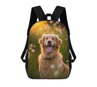 sinyumoney 3D Printed 17inch School Bag Golden Retriever Style 8 Kid's Backpack Bookbag Cute Rucksacks Fashion Casual Schoolbag for Kids for Girl Boy