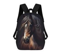 sinyumoney 3D Printed 17inch School Bag Horse Beautiful Kid's Backpack Bookbag Cute Rucksacks Fashion Casual Schoolbag for Kids for Girl Boy