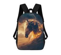 sinyumoney 3D Printed 17inch School Bag Horse in A Desert Storm Kid's Backpack Bookbag Cute Rucksacks Fashion Casual Schoolbag for Kids for Girl Boy