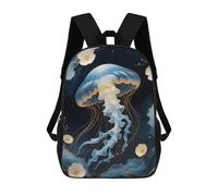sinyumoney 3D Printed 17inch School Bag Jellyfish Gold Kintsugi Art Kid's Backpack Bookbag Cute Rucksacks Fashion Casual Schoolbag for Kids for Girl Boy
