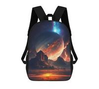 sinyumoney 3D Printed 17inch School Bag Jupiter Plateau Landscape Kid's Backpack Bookbag Cute Rucksacks Fashion Casual Schoolbag for Kids for Girl Boy