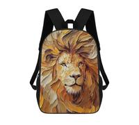 sinyumoney 3D Printed 17inch School Bag Lion Portrait Painting Kid's Backpack Bookbag Cute Rucksacks Fashion Casual Schoolbag for Kids for Girl Boy