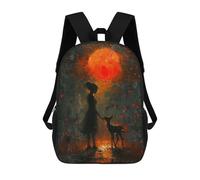 sinyumoney 3D Printed 17inch School Bag Lovely Nature Sunset Kid's Backpack Bookbag Cute Rucksacks Fashion Casual Schoolbag for Kids for Girl Boy