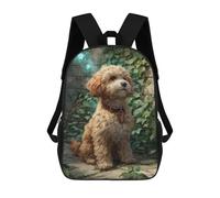 sinyumoney 3D Printed 17inch School Bag Magical Garden Poodle -1 Kid's Backpack Bookbag Cute Rucksacks Fashion Casual Schoolbag for Kids for Girl Boy