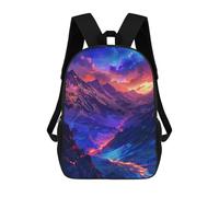 sinyumoney 3D Printed 17inch School Bag Magical Mountain Landscape Kid's Backpack Bookbag Cute Rucksacks Fashion Casual Schoolbag for Kids for Girl Boy