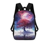 sinyumoney 3D Printed 17inch School Bag Mystical Tree Reflection Night Sky Kid's Backpack Bookbag Cute Rucksacks Fashion Casual Schoolbag for Kids for Girl Boy