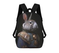 sinyumoney 3D Printed 17inch School Bag Napoleon Rabbit Kid's Backpack Bookbag Cute Rucksacks Fashion Casual Schoolbag for Kids for Girl Boy
