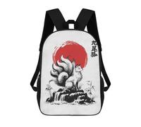 sinyumoney 3D Printed 17inch School Bag Nine Tailed Fox Kid's Backpack Bookbag Cute Rucksacks Fashion Casual Schoolbag for Kids for Girl Boy