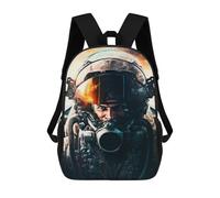 sinyumoney 3D Printed 17inch School Bag Paint Fighter Pilots Kid's Backpack Bookbag Cute Rucksacks Fashion Casual Schoolbag for Kids for Girl Boy